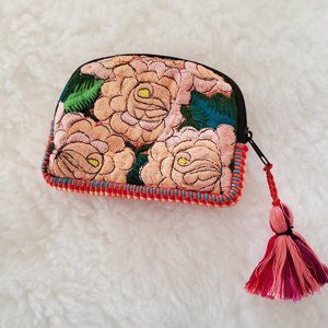 Pink Roses Coin Purse from Guatemala